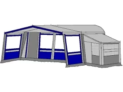 Te Velde Voortent De Wenne 310 Cm Blauw -Tenten en Accessoires Winkel 1 2 te velde voortenten met uitbouw de wenne blauw7