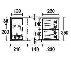 High Peak Porto 6 -Tenten en Accessoires Winkel high peak koepeltent porto 6 plattegrond 12240 2