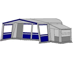 Te Velde Voortent De Vaart Lux 240 Cm Blauw -Tenten en Accessoires Winkel te velde voortenten met uitbouw en luifel de vaart lux blauw